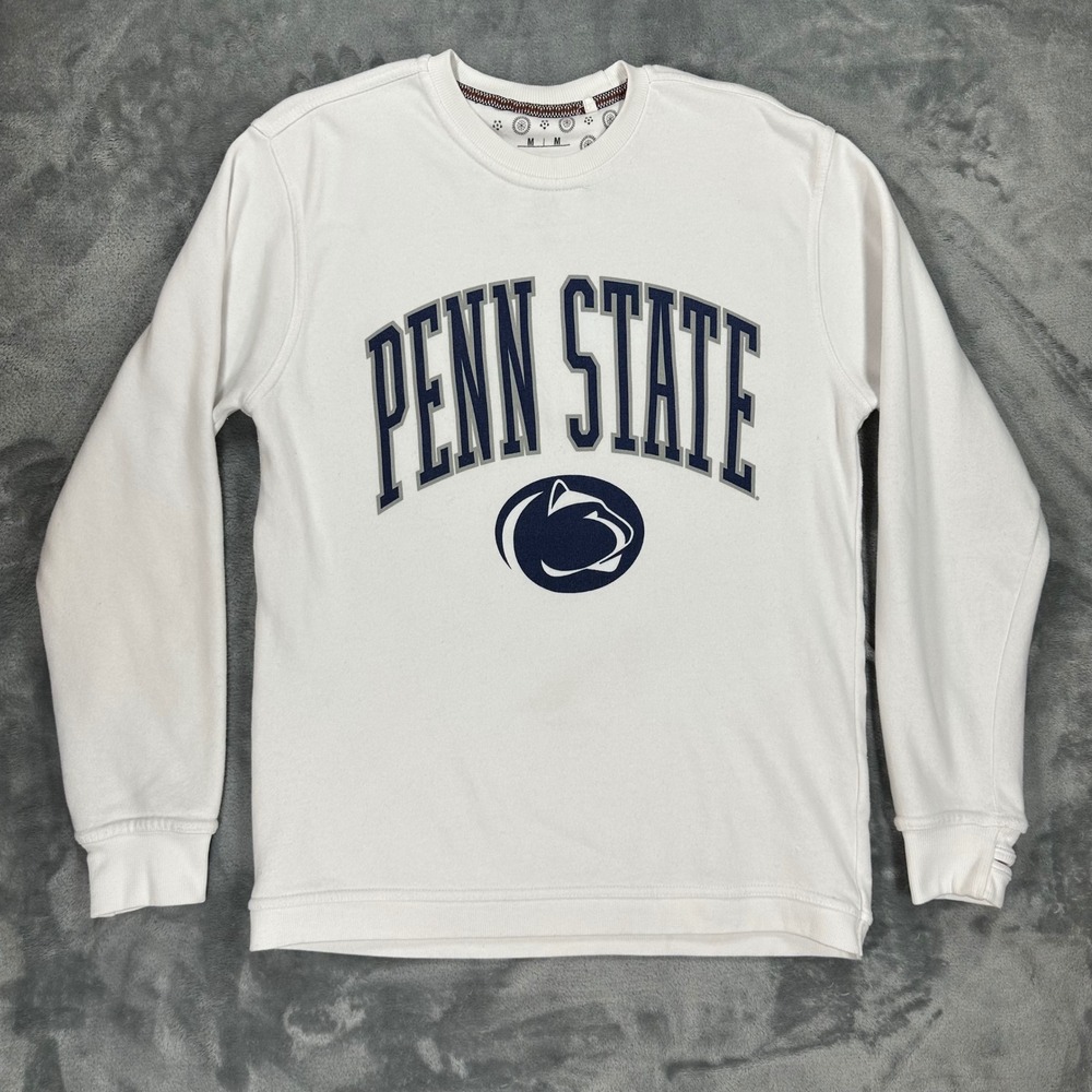 Pressbox Penn State Nittany Lions White Cozy Shoreline Crew Sweatshirt Medium
